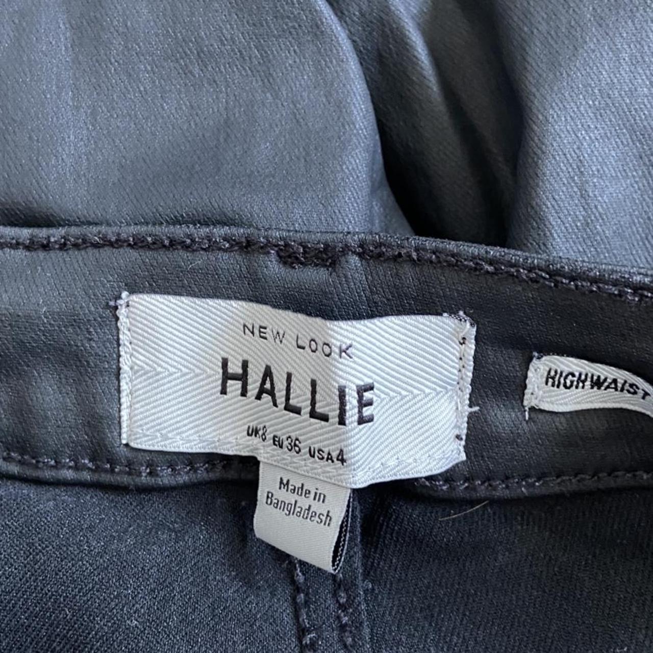 New look Hallie black leather look jeans• size 8 •... - Depop