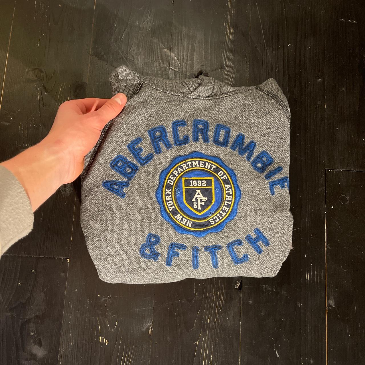 Vintage Abercrombie and Fitch Hoodie grey... Depop