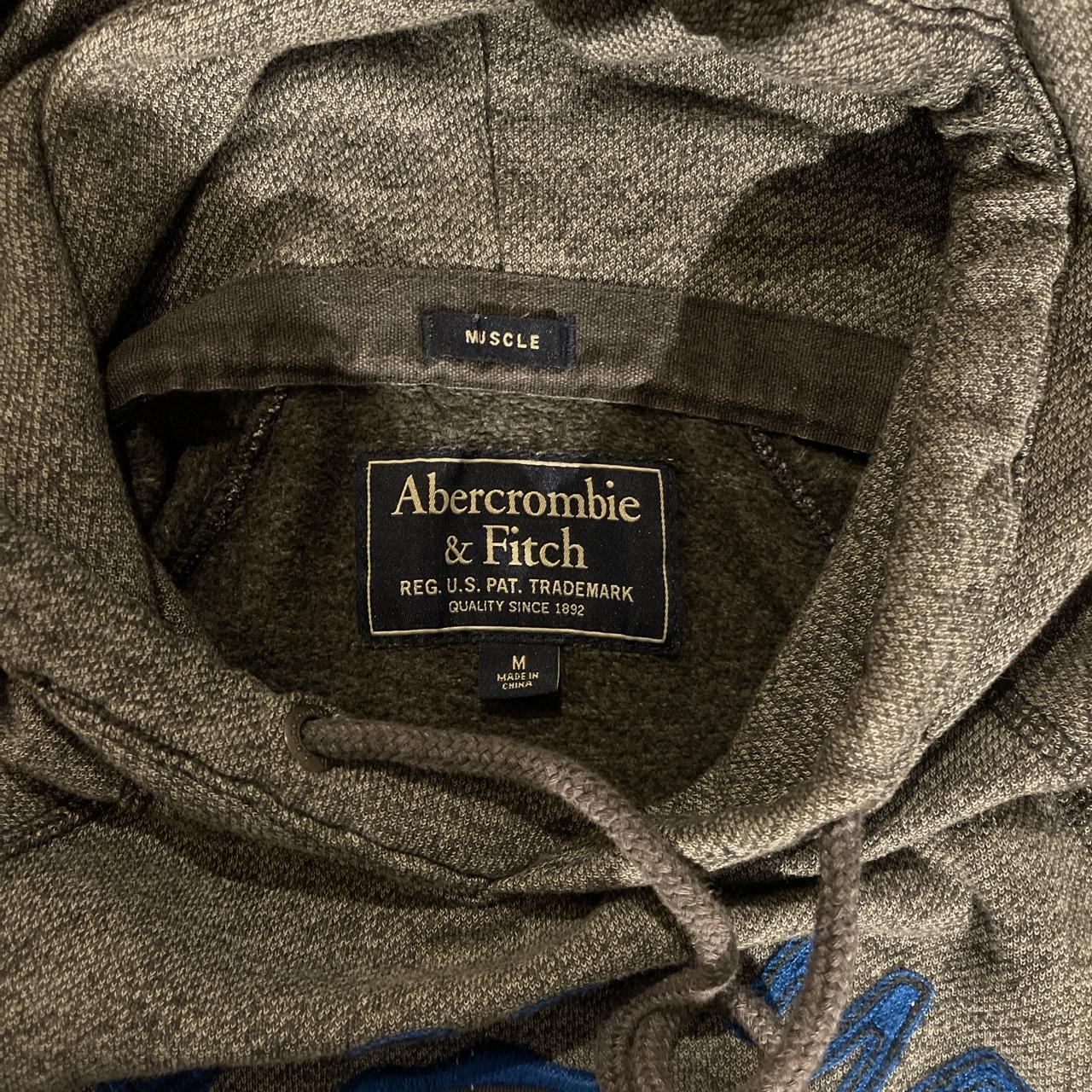 Vintage Abercrombie And Fitch Hoodie Grey... - Depop