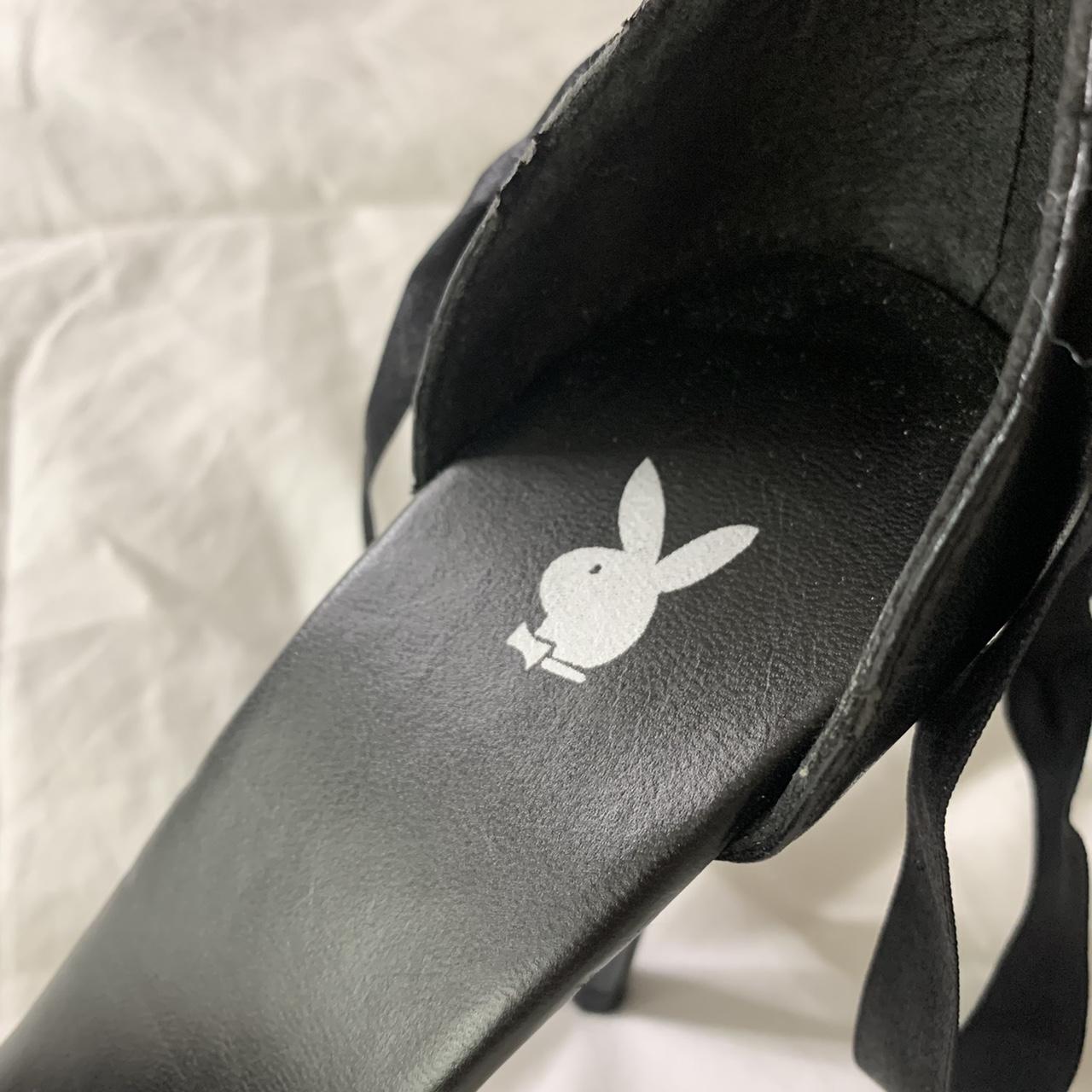 Amazing Vintage Playboy Black Lace Up Heels With... - Depop