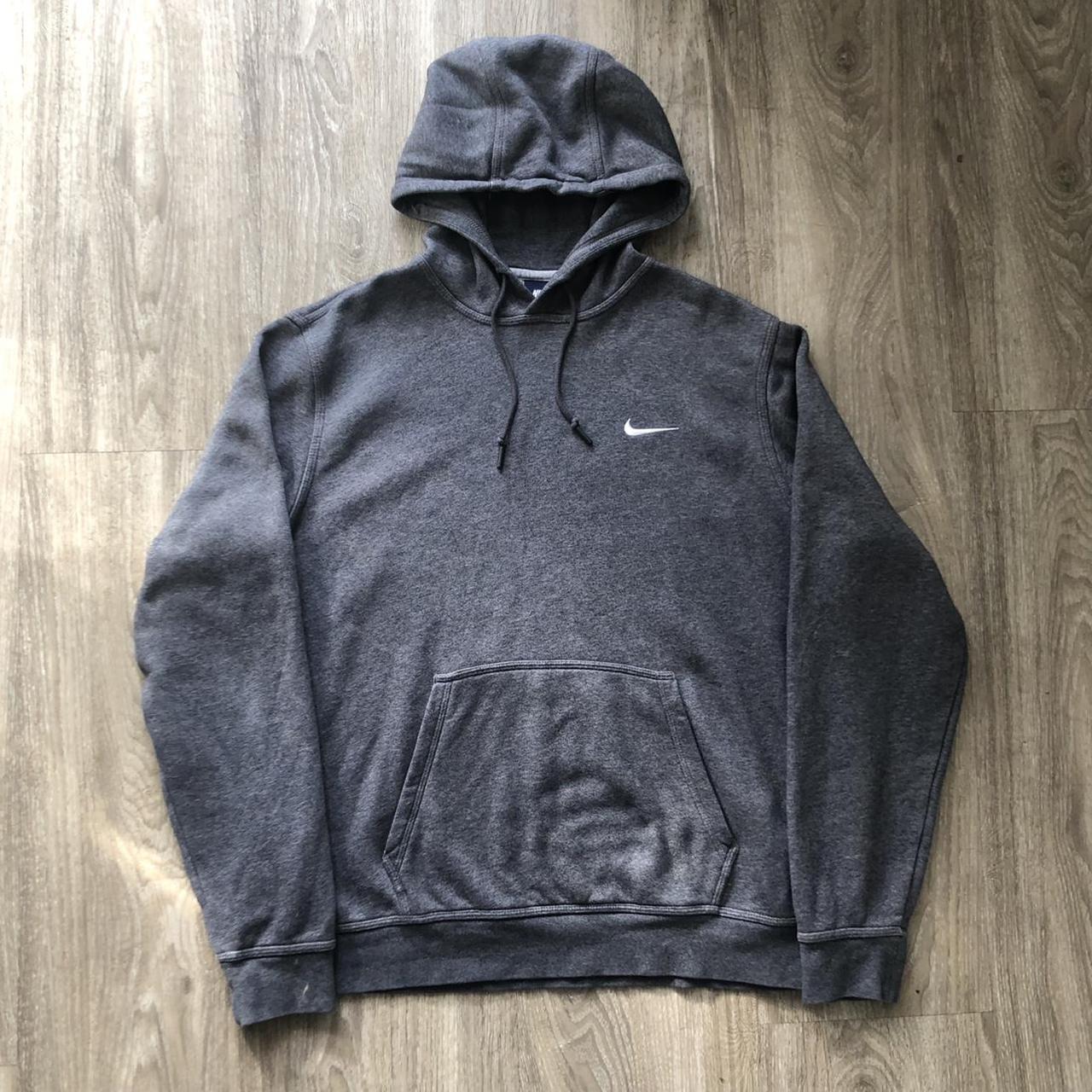 Grey Classic Nike Embroidered Logo Pullover... - Depop