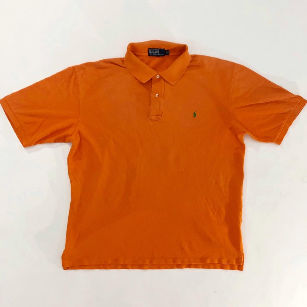 Green polo shirt with orange clearance horse