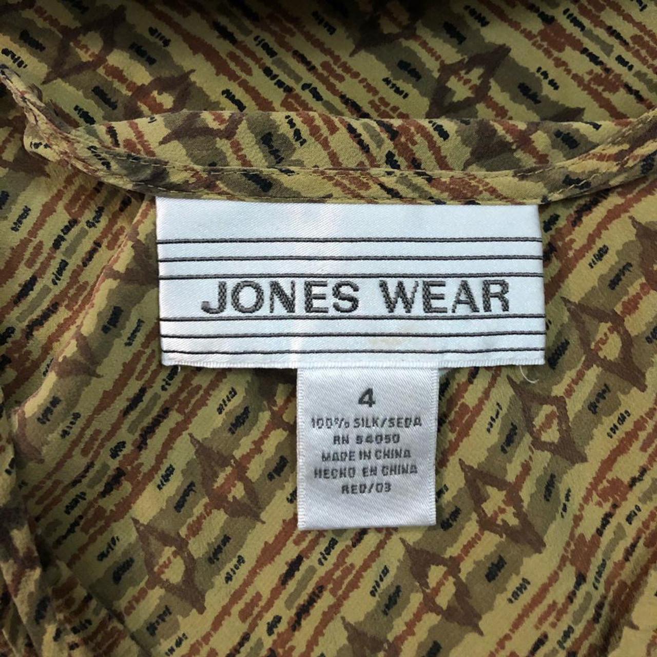 Vintage 1990s Jones Wear silk boho tan and brown... Depop