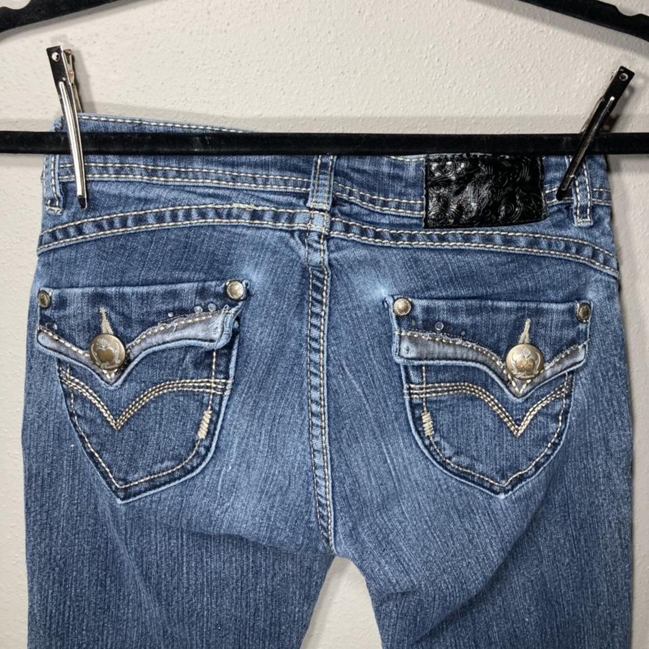 Vintage Y2K APPLE BOTTOM Jeans Slim fit Lowrise... - Depop