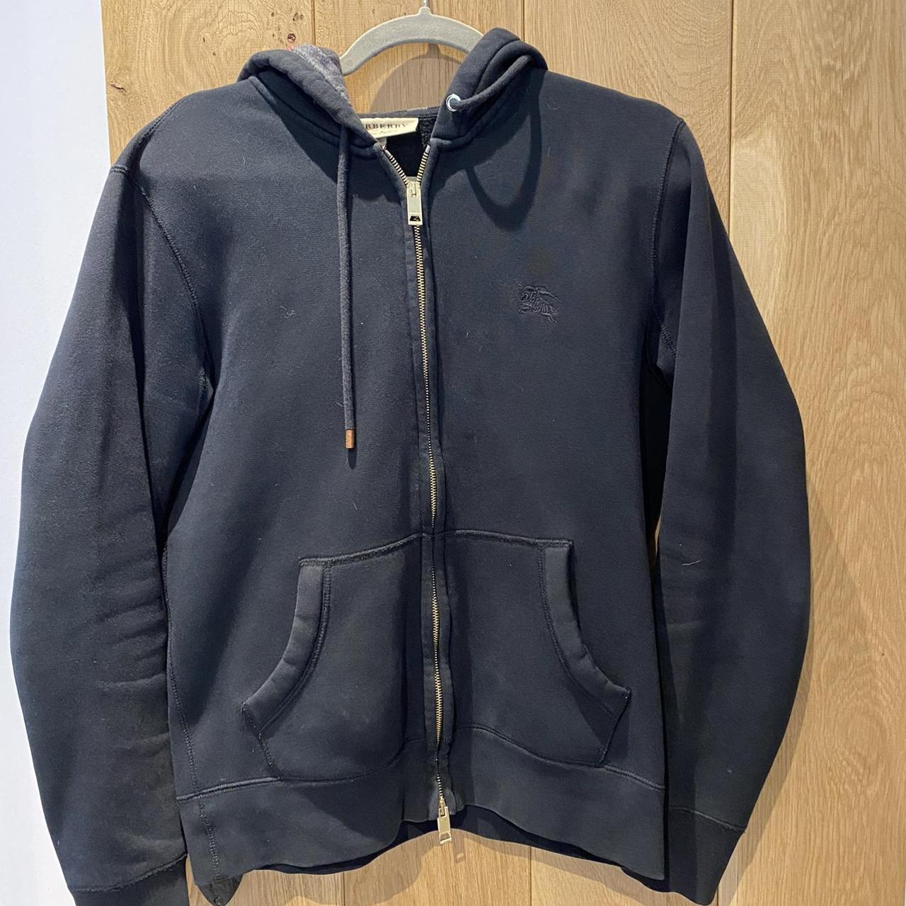 *Burberry Gray Hooded Zip Up Jacket Small