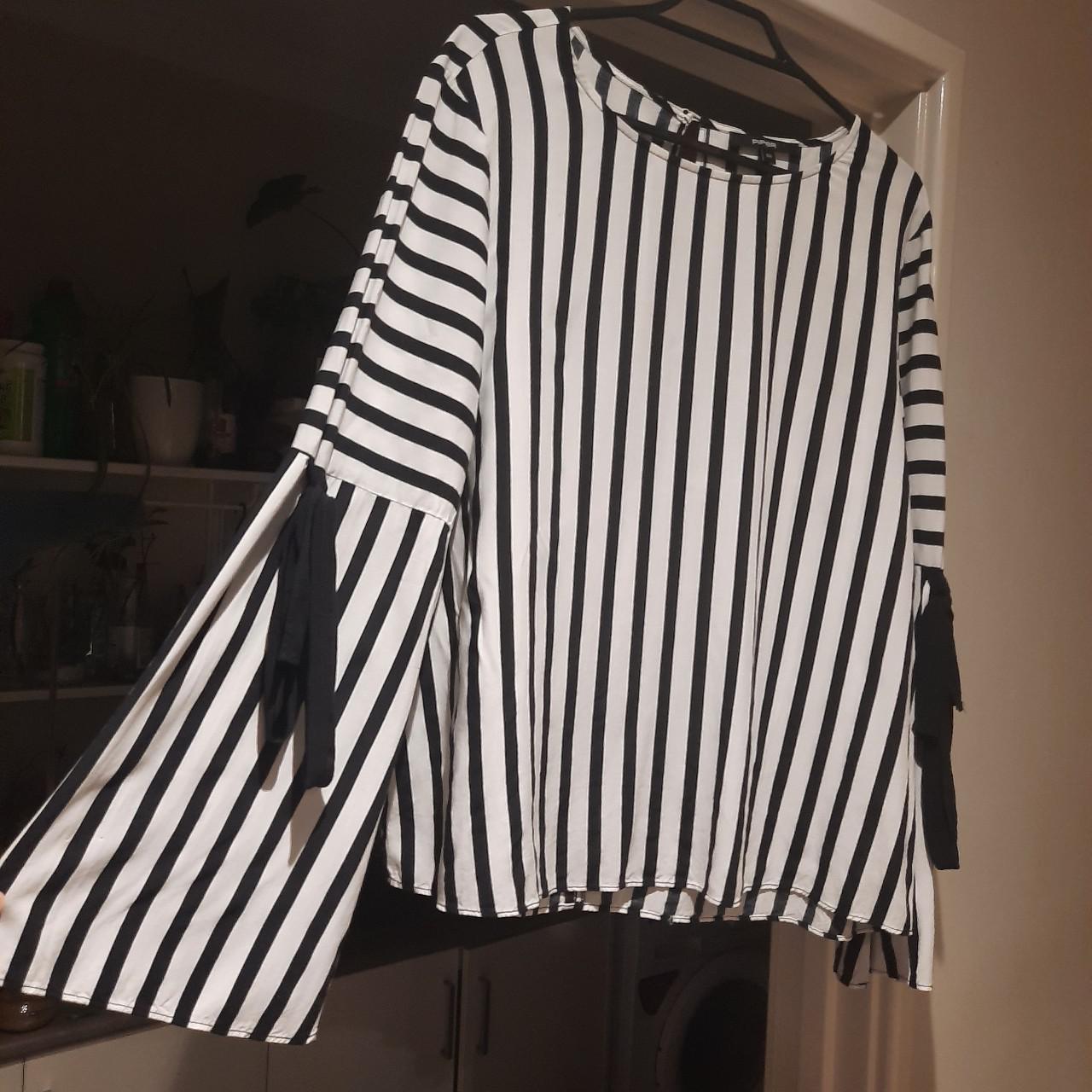Striped flared sleeve Striped blouse Piper... - Depop