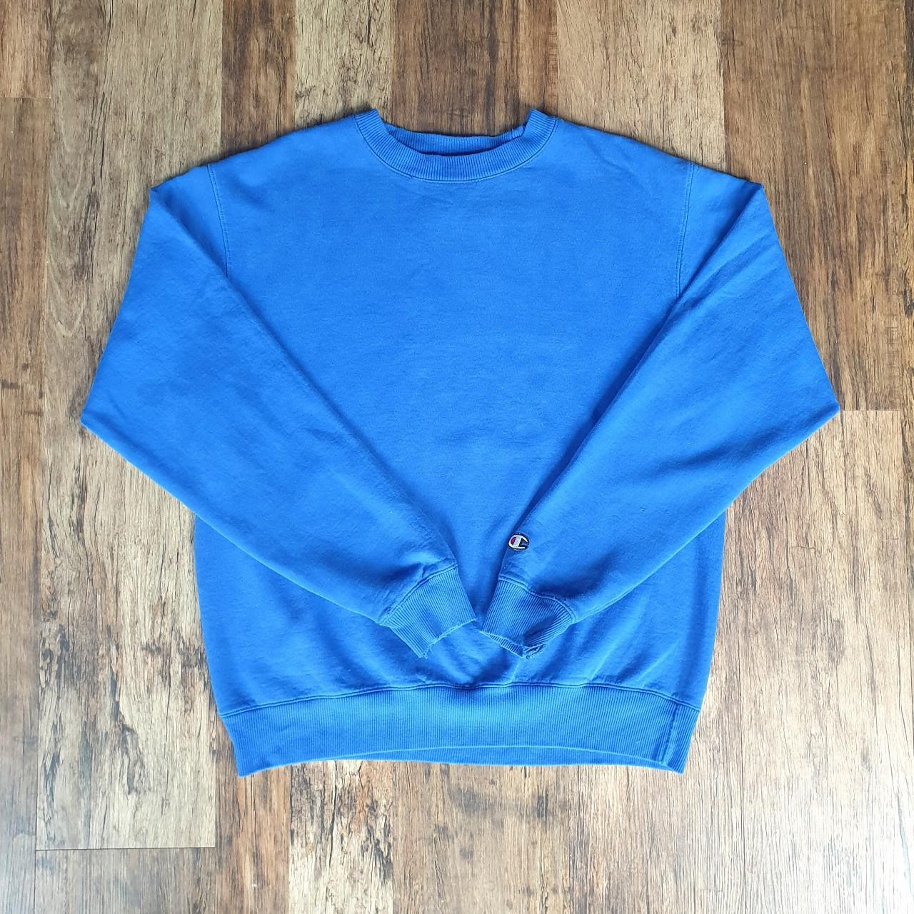 Vintage unisex blue Champion sweatshirt. Some scruff... - Depop