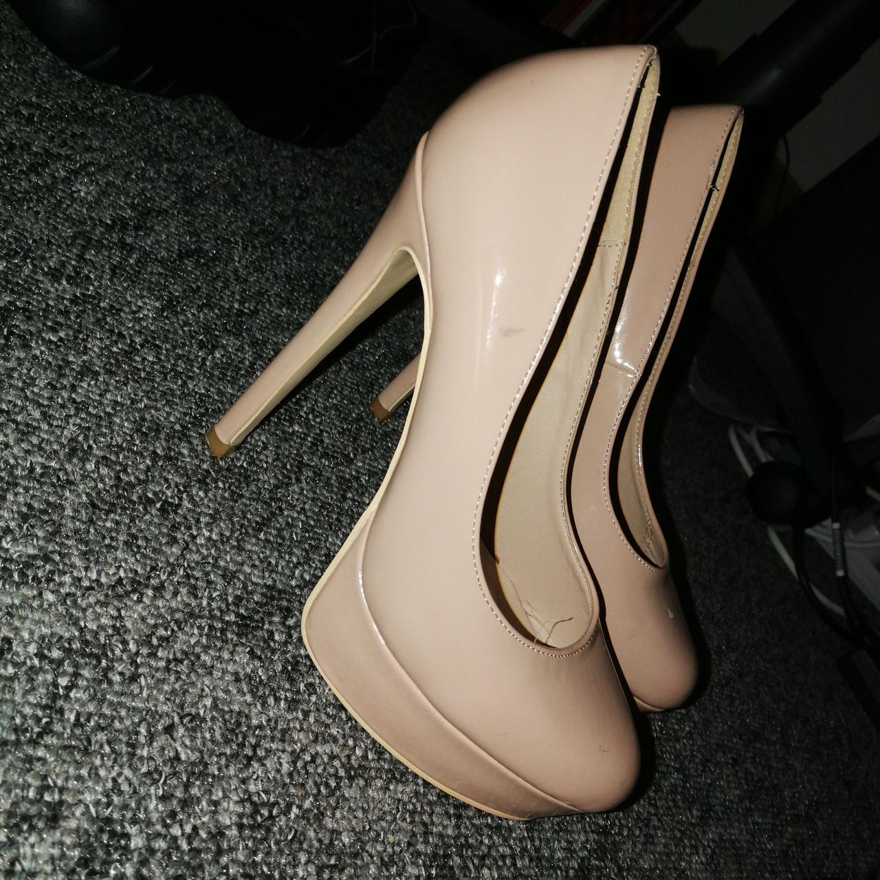 New look nude heels size 6. Worn once outside, - Depop