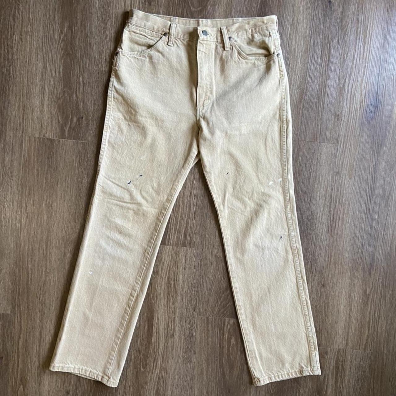 Vintage 90s Wrangler cream denim jeans Wrangler... - Depop