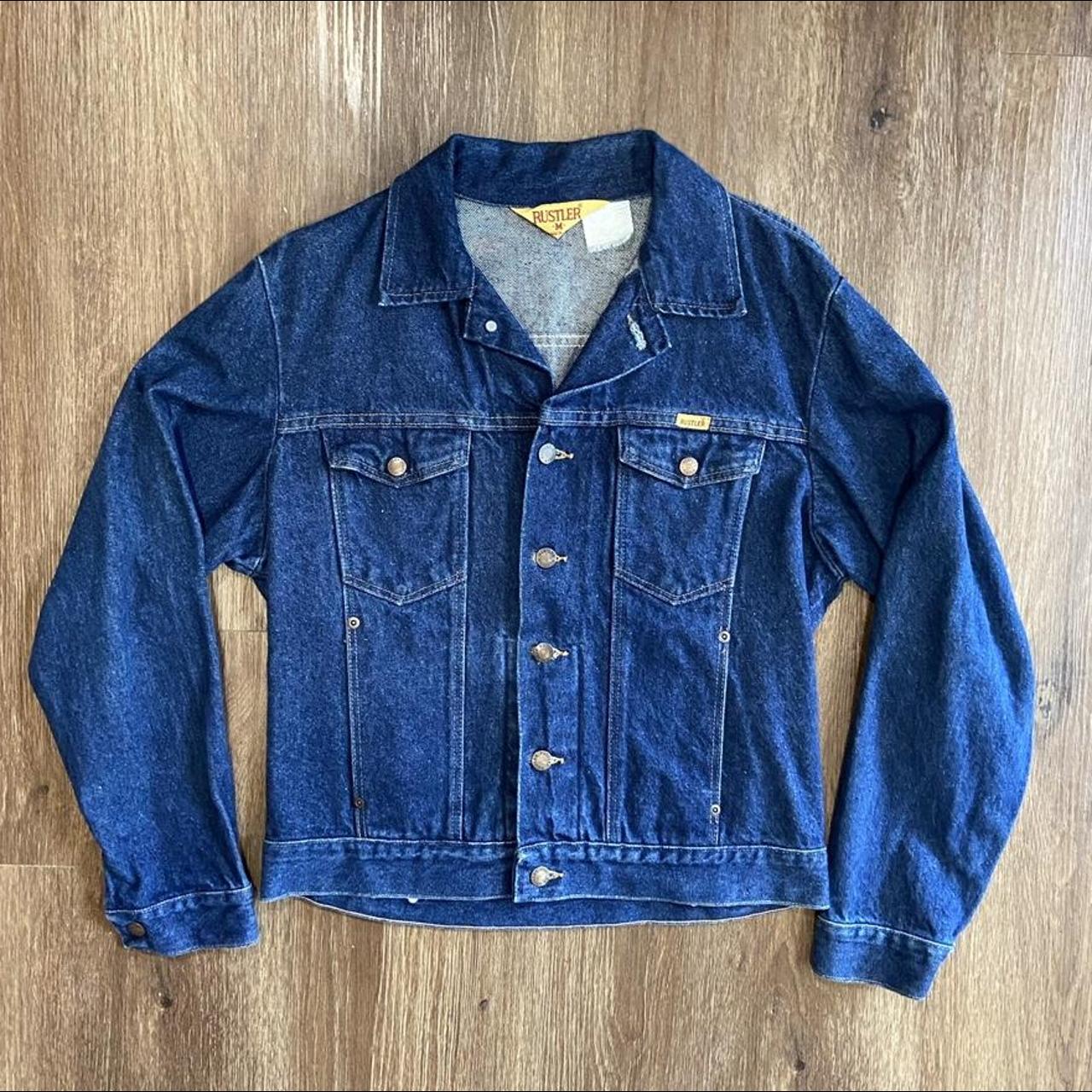 Vintage 80s rustler denim jacket Size:... - Depop