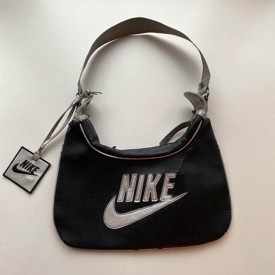 Nike shoulder bag - vintage black and silver haven't... - Depop