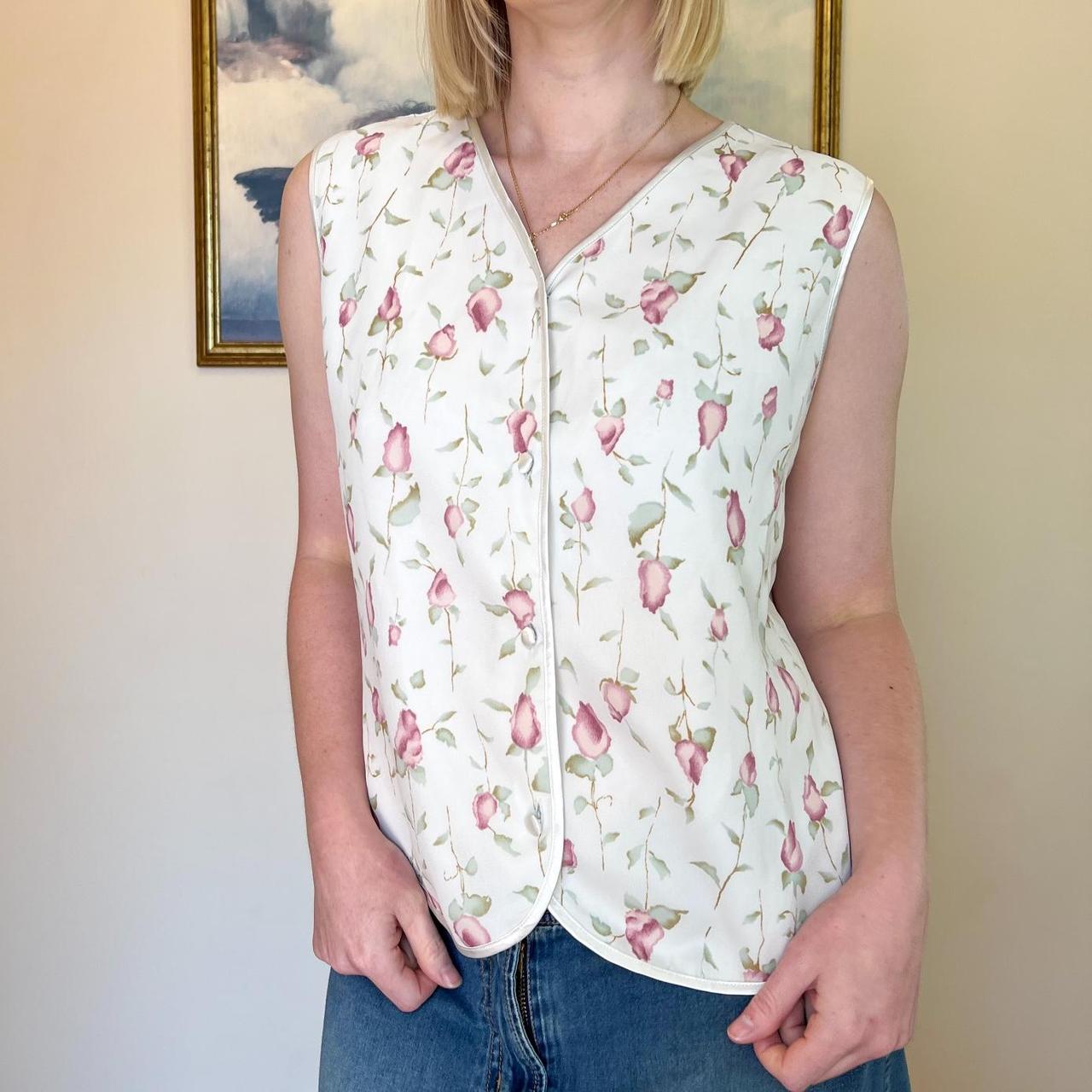 Women's White and Cream Vest Depop