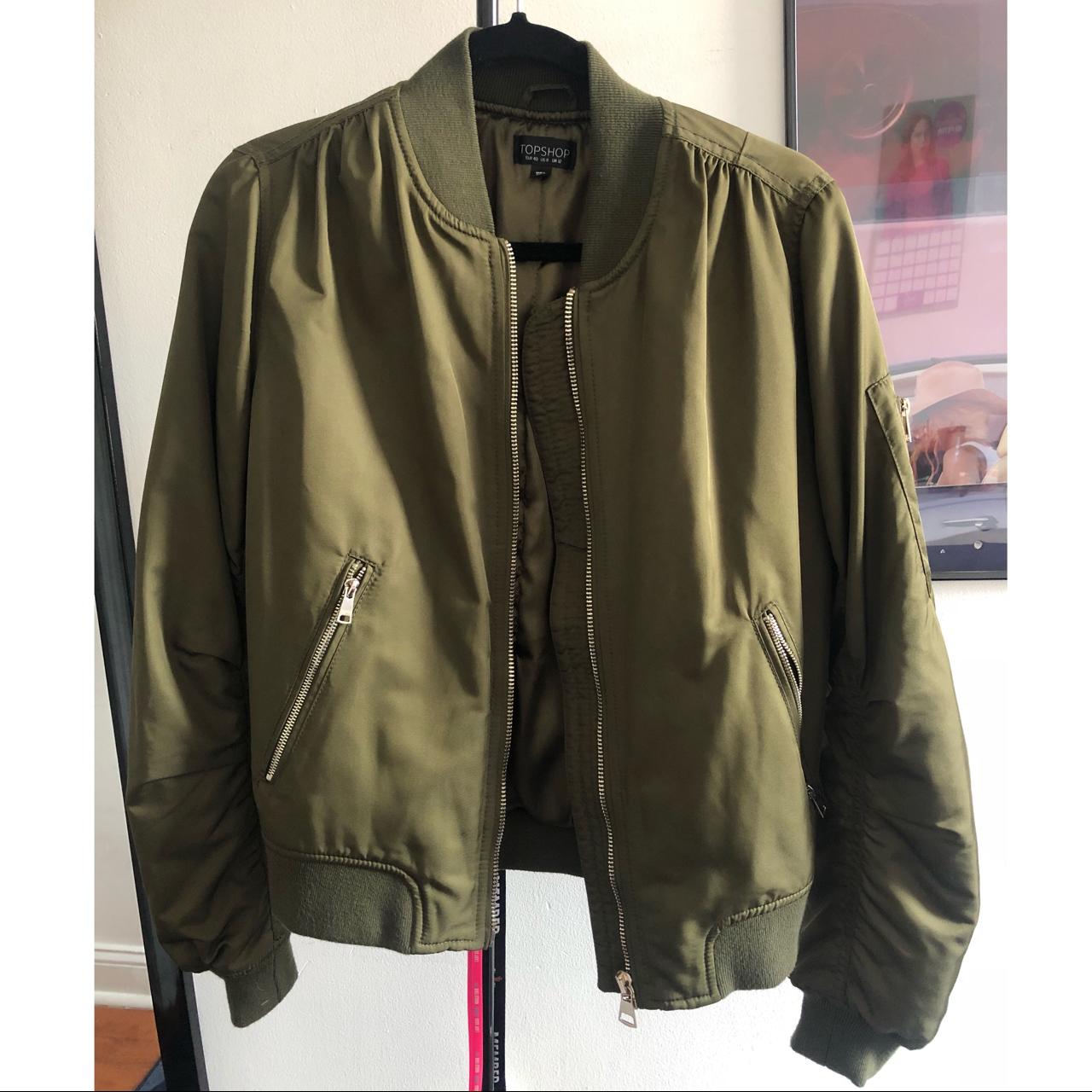 green bomber jacket topshop