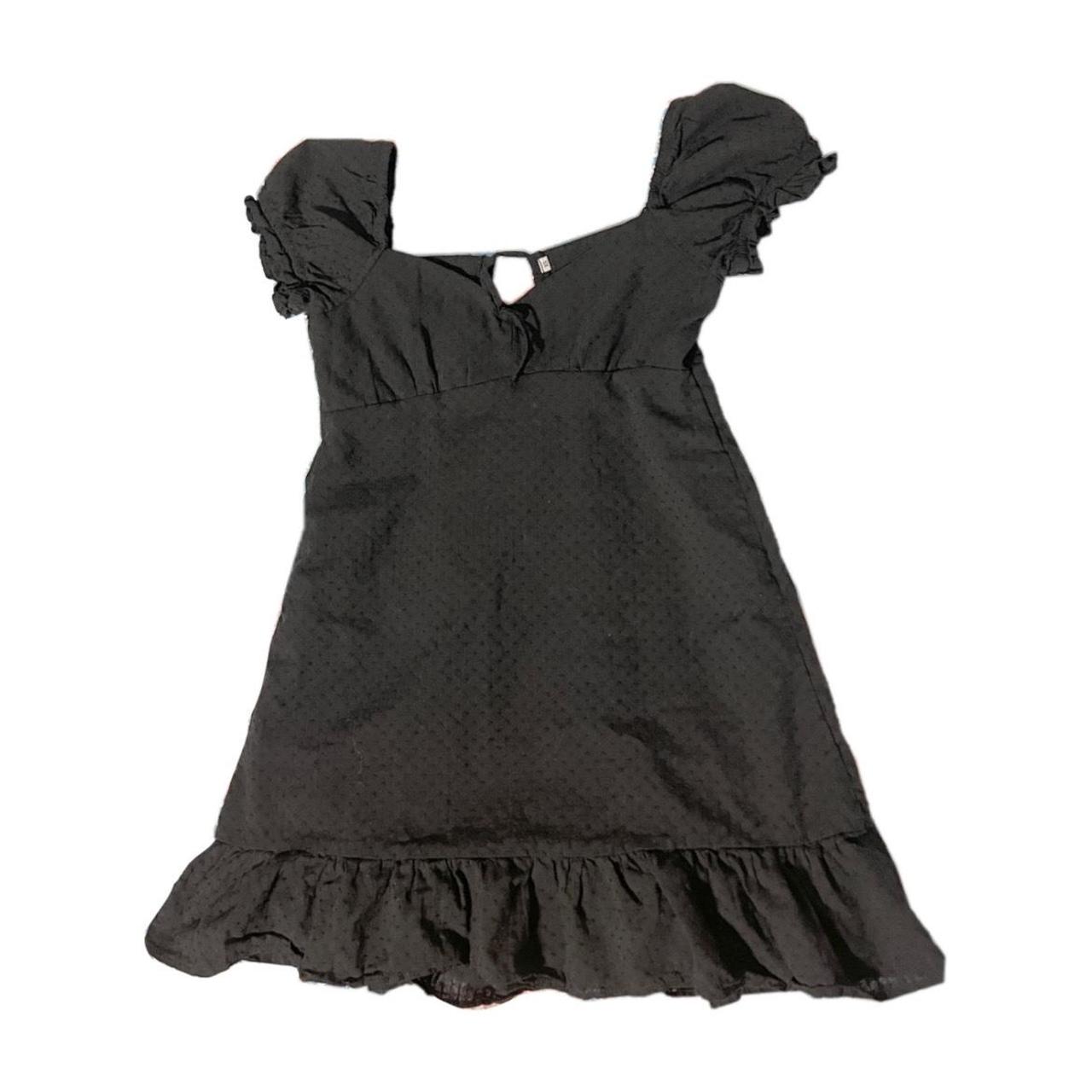 cute black off the shoulder puffy dress • never... - Depop