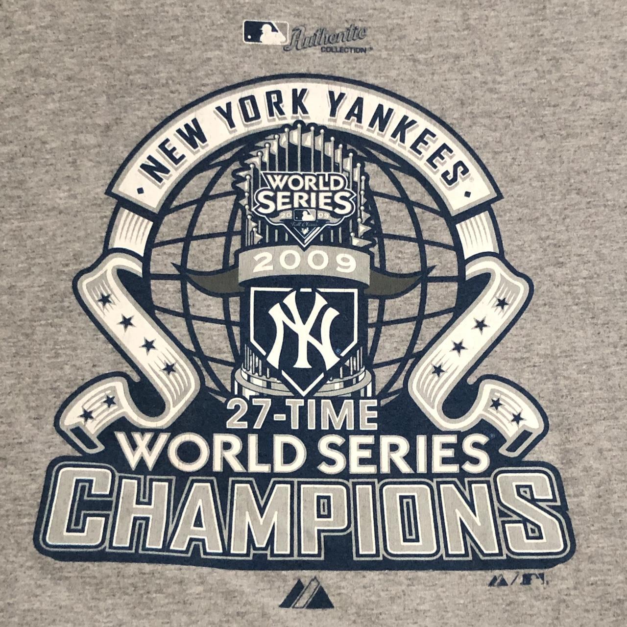 Majestic New York Yankees JORGE POSADA 2009 World Series Baseball JERSEY  GRAY