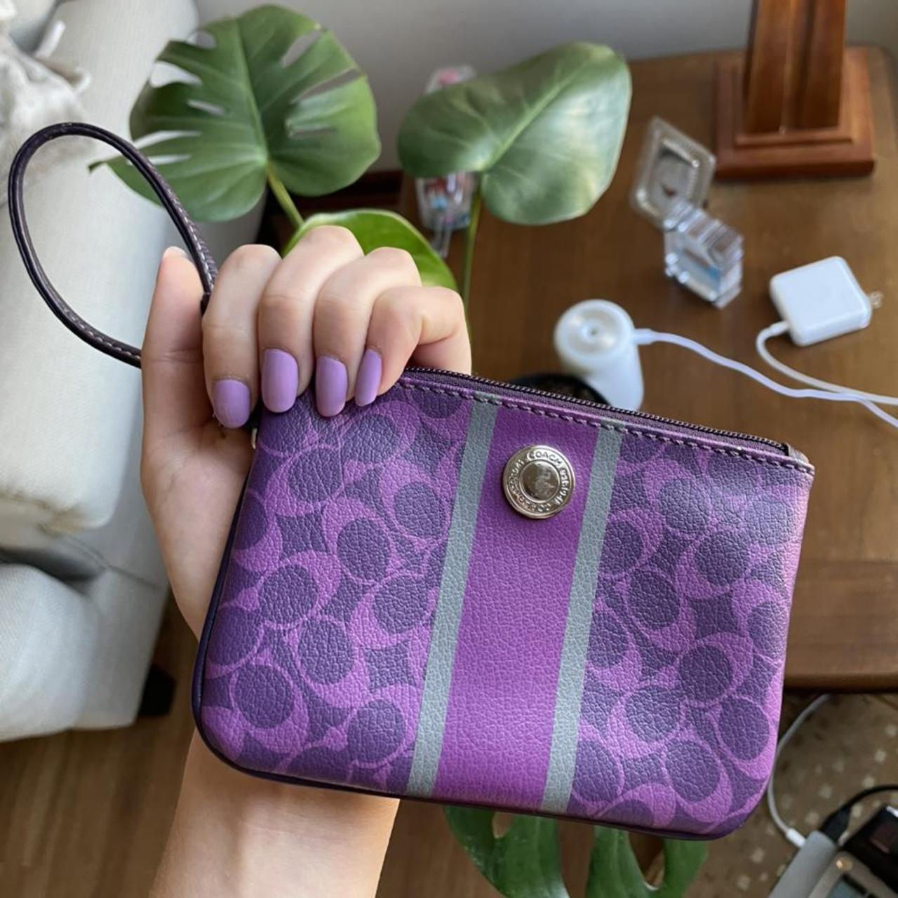 coach purple coin purse