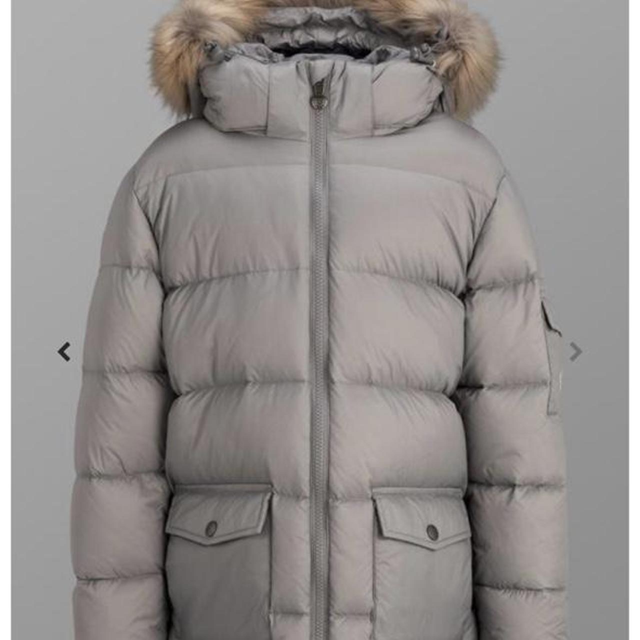 Boys grey pyrenex jacket, Detachable fur hood,