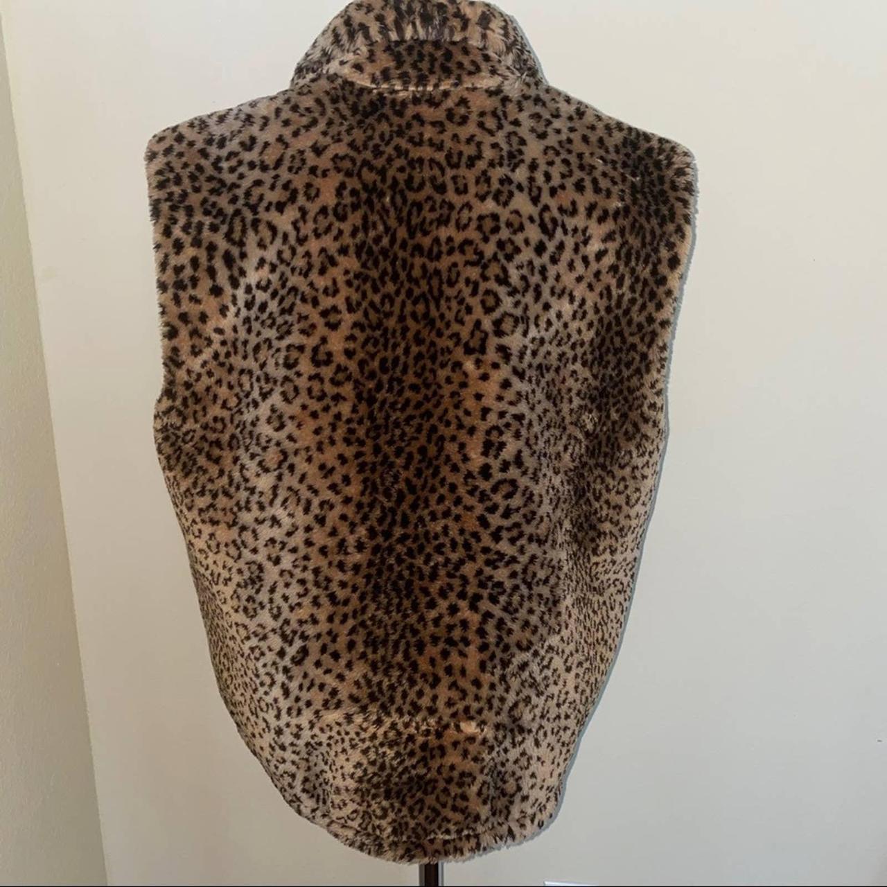 Vintage leopard print zipped vest - fits up to XL,... - Depop