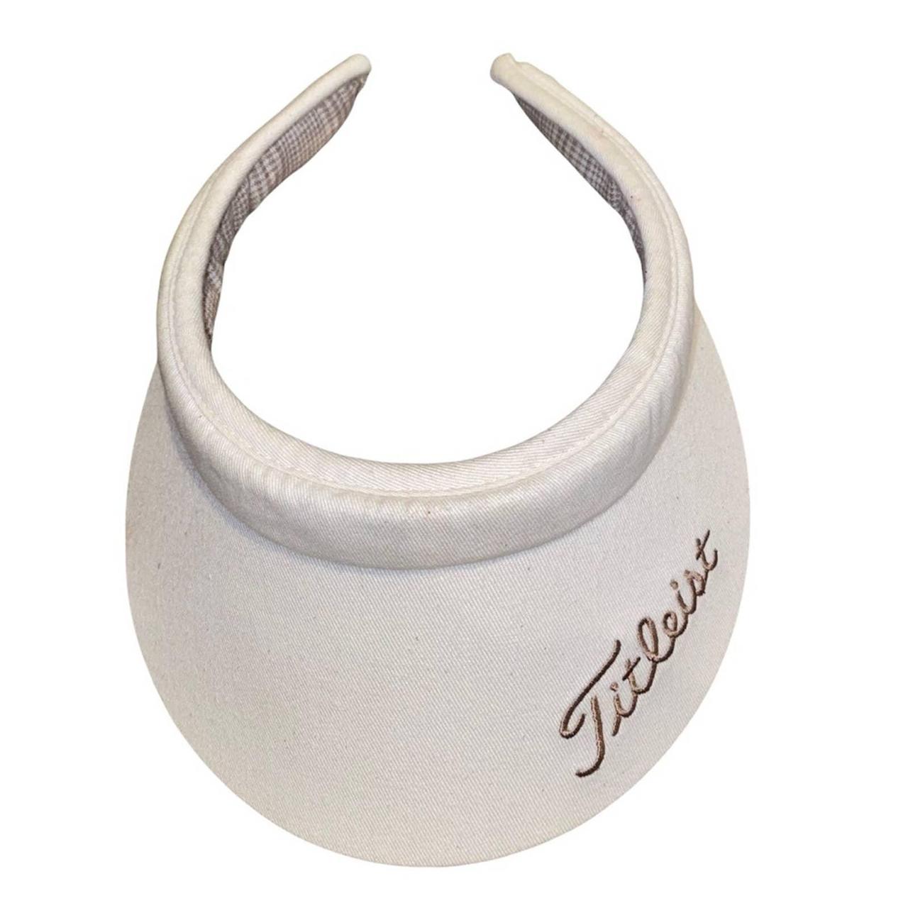 Titleist Golf Visor sun hat cream and tan plaid... Depop