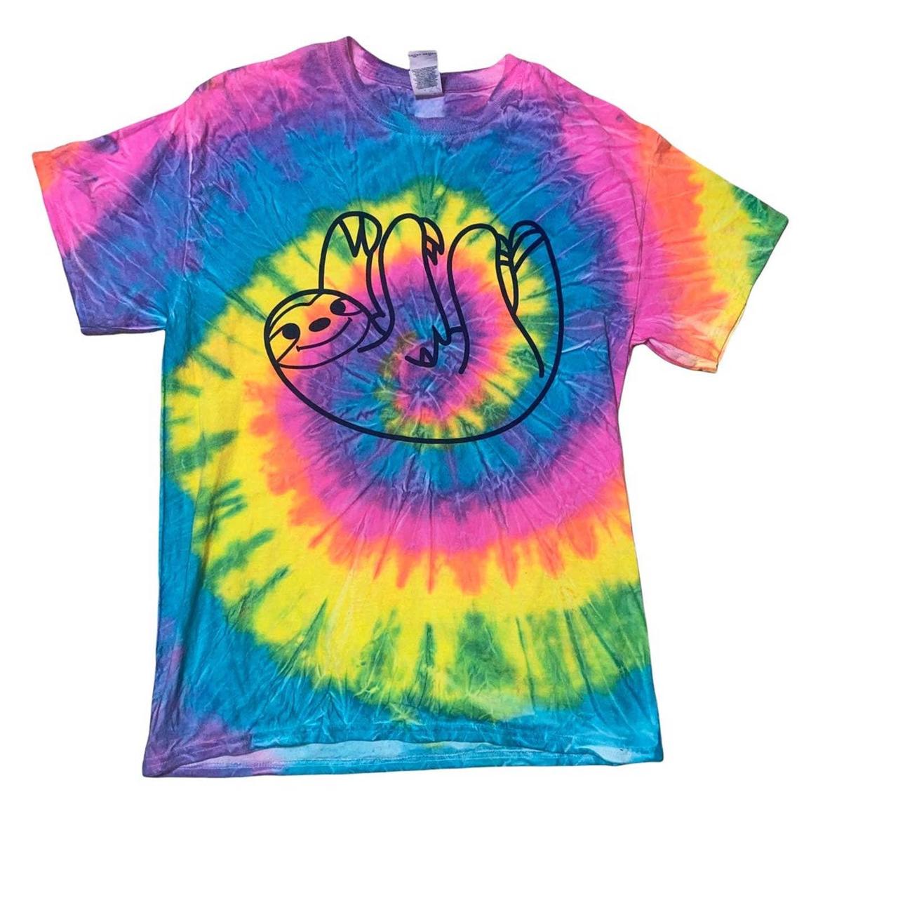 neon rainbow tie dye shirts