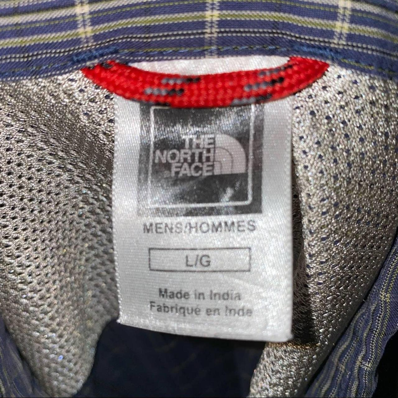 The North Face Plaid Short Sleeve Blue Grey Button... Depop