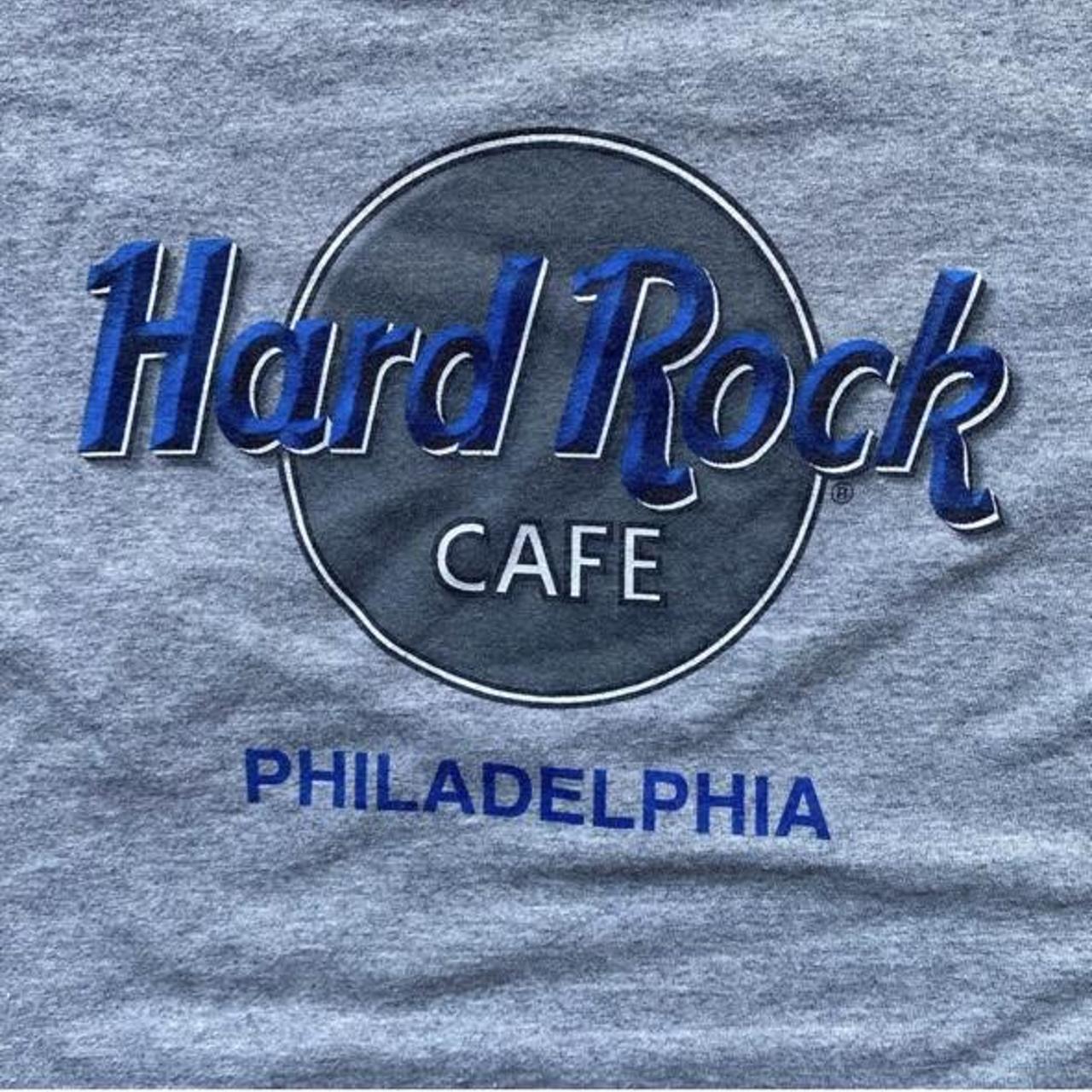 Vintage Authentic Hard Rock Cafe Philadelphia Gray... - Depop