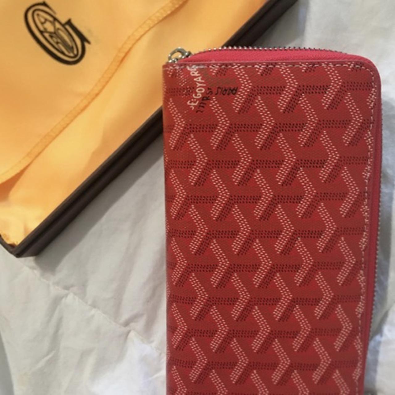 Authentic red Goyard long wallet. Comes with dust - Depop
