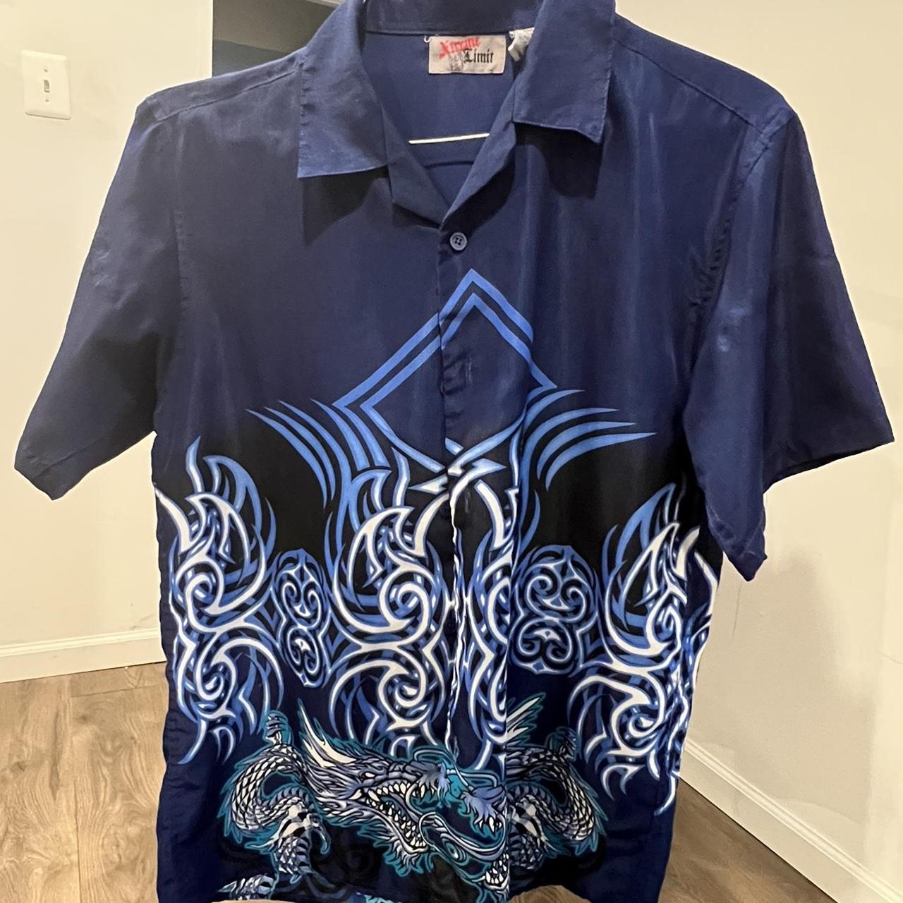 Extreme Fit Men's Blue and Black Shirt