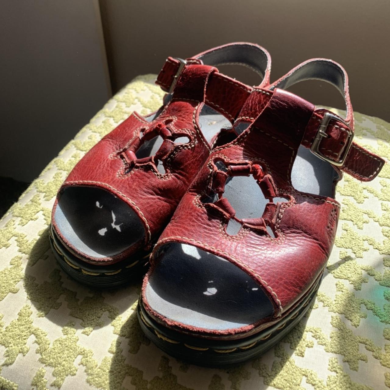 doc marten sandals red