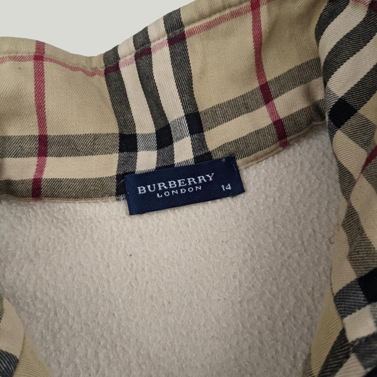 Vintage Navy and Cream Burberry Fleece with Nova... - Depop