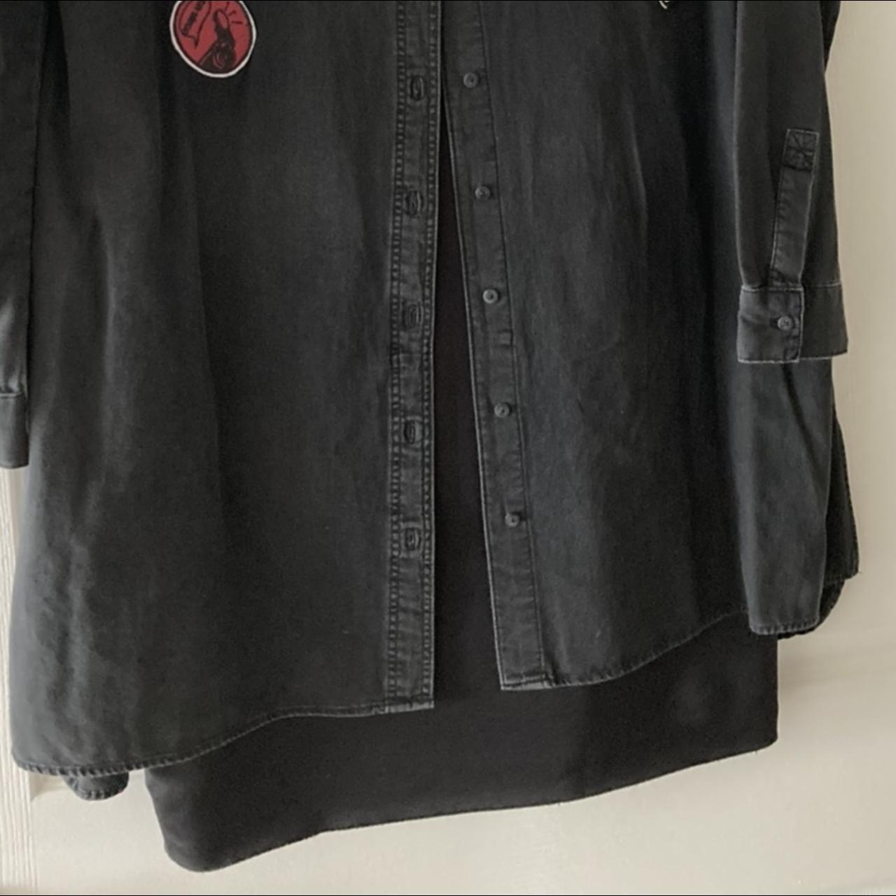 Zara size Medium Black denim dress longer at the... Depop