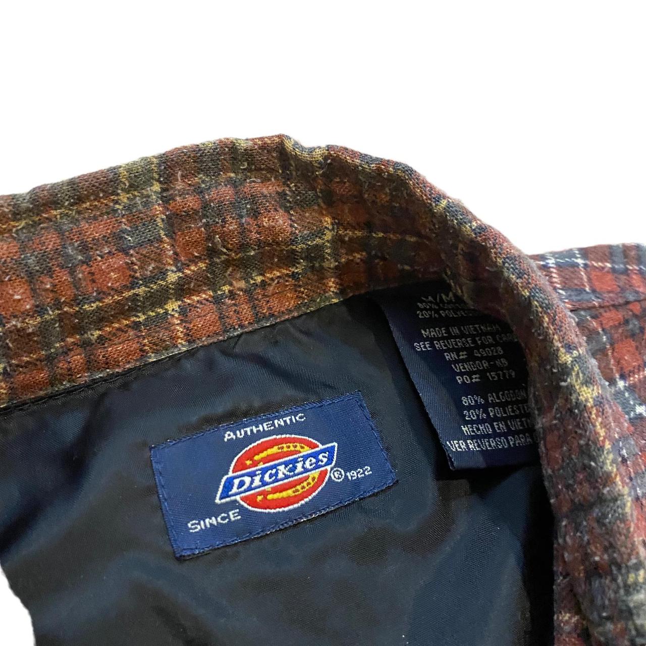 Vintage Dickies Flannel Red Gray Plaid Long Sleeve... - Depop