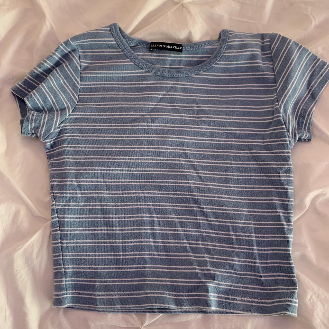 Blue and white striped Brandy Melville... - Depop