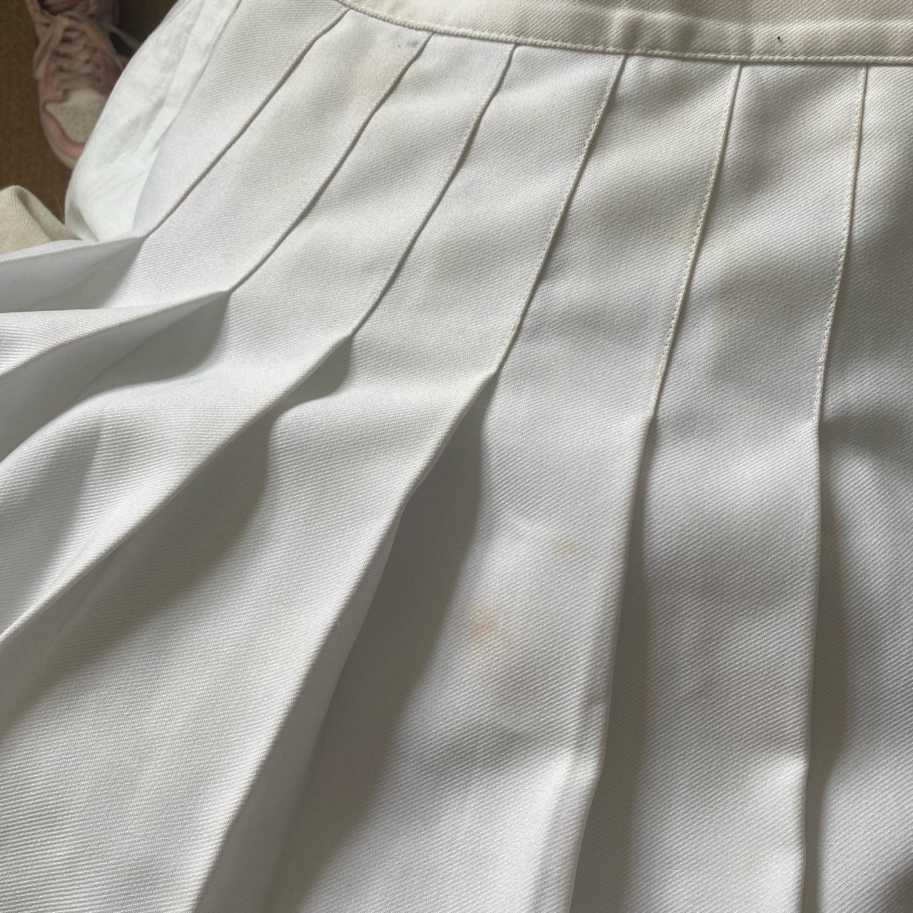 White American Apparel pleated skirt - worn out for... - Depop