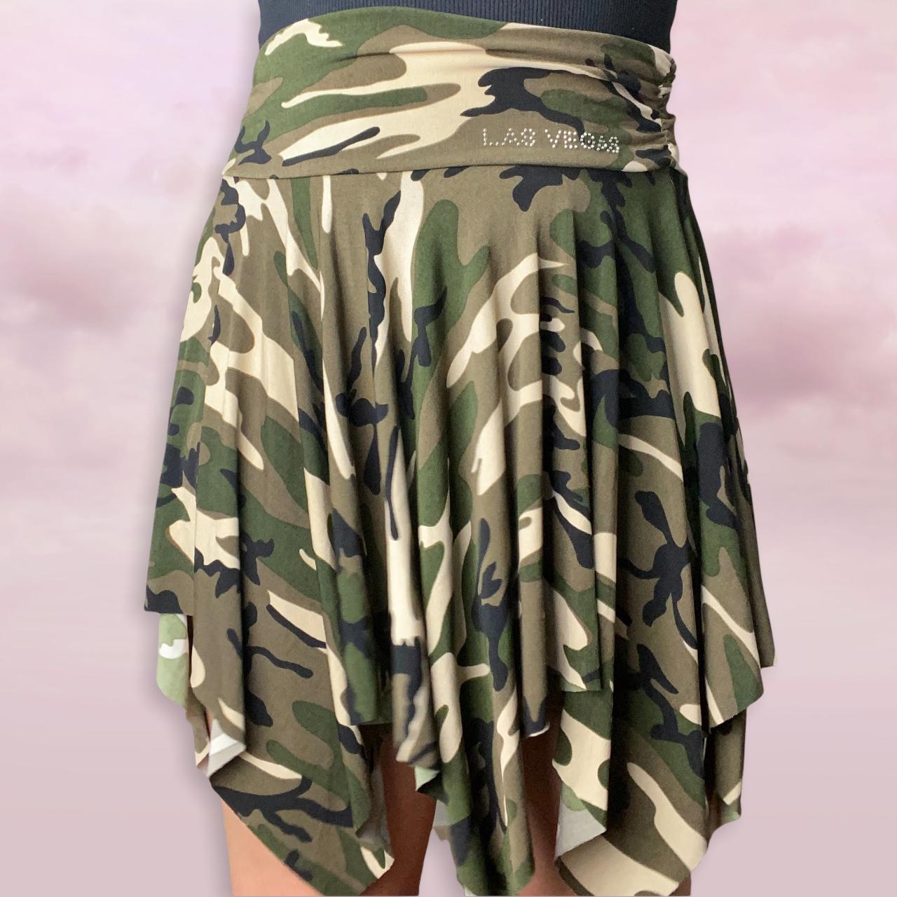 Women's Green and Khaki Skirt | Depop