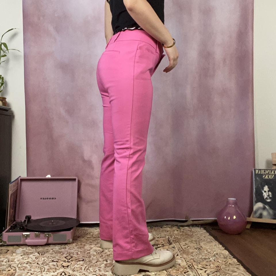 Vintage 2000s hot pink yoga pants w/ denim details - Depop