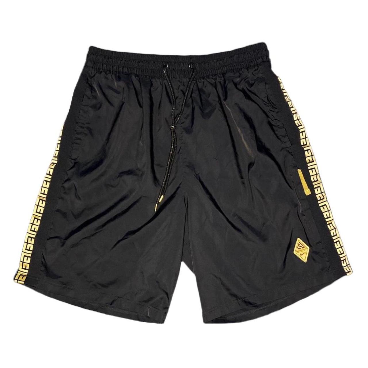 Nike Men's Black and Gold Shorts | Depop