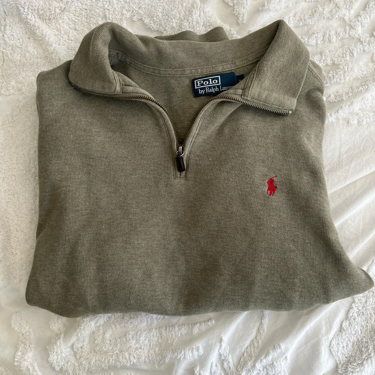 Green Ralph Lauren quarter zip. Size large In... - Depop