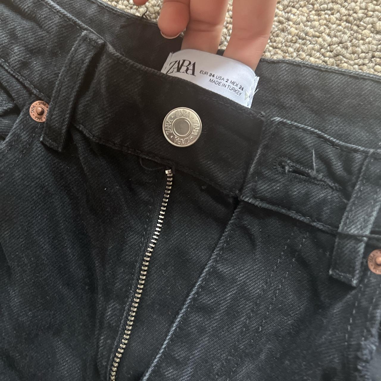 Brand new with tags zara black straight leg jeans... - Depop