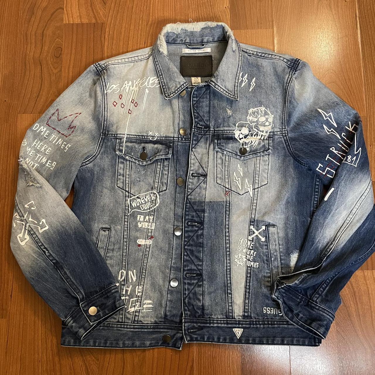 guess graffiti denim jacket