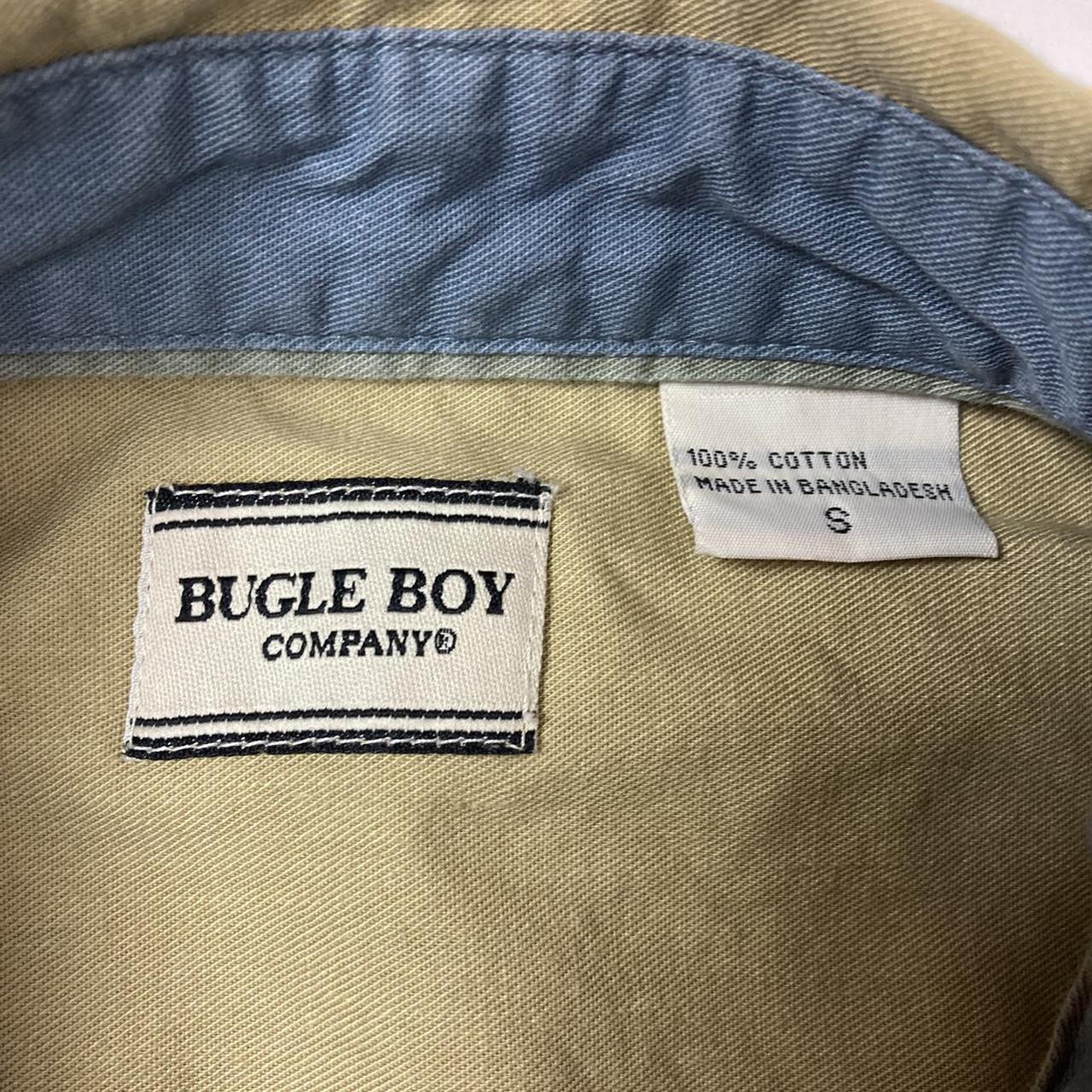 Vtg Bugle Boy button up down long Sleeve Khaki... - Depop