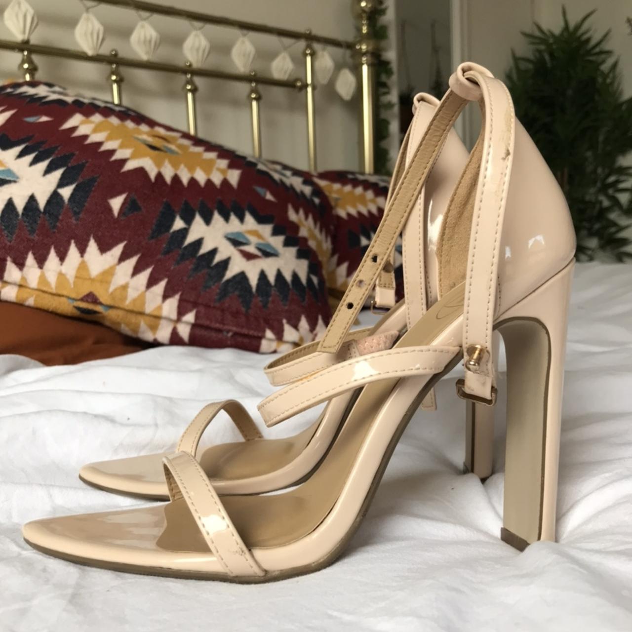 nude stiletto heels slight stain on the strap but... - Depop