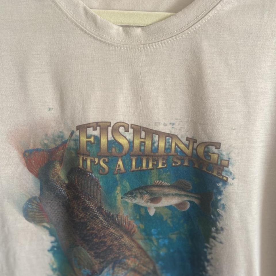 Size XXL. Super clean Bass fishing shirt. Get your - Depop