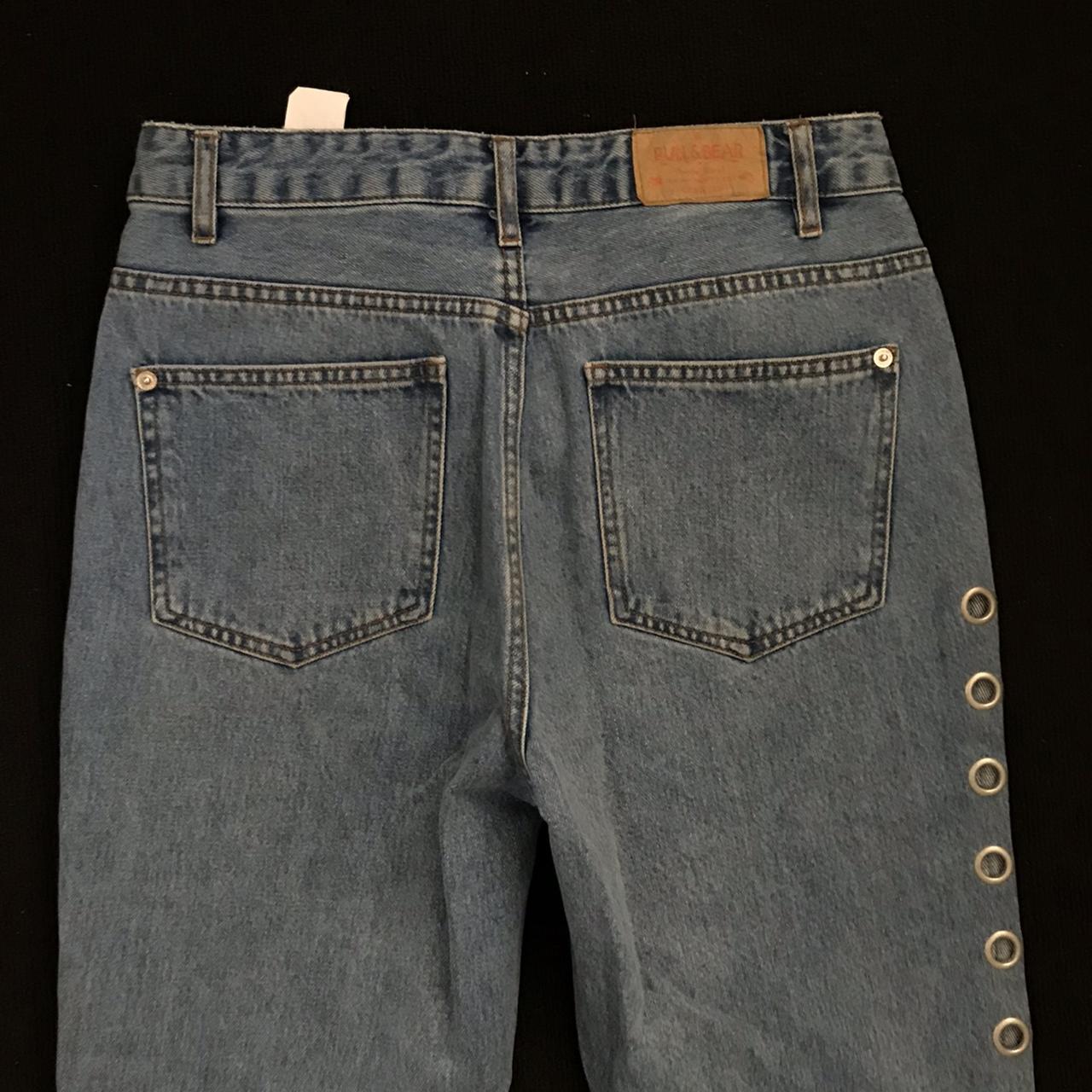 funky mom jeans with eyelets down the side Depop