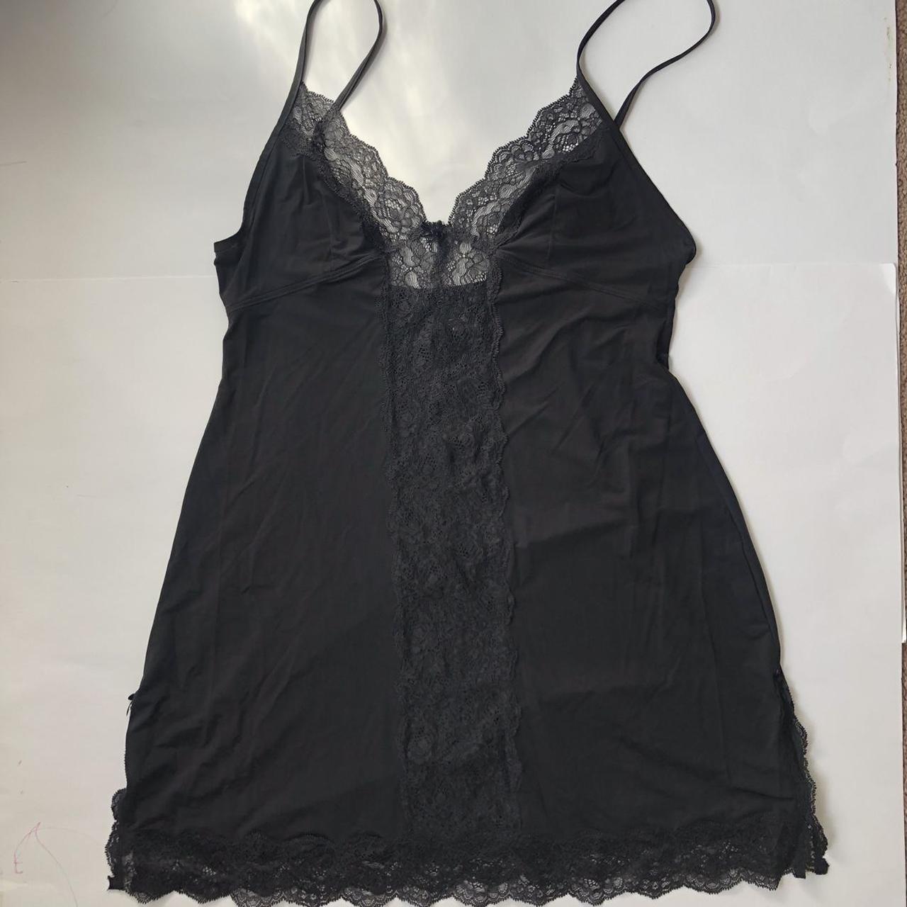 Sexy black little slip dress with lace detailing So... - Depop