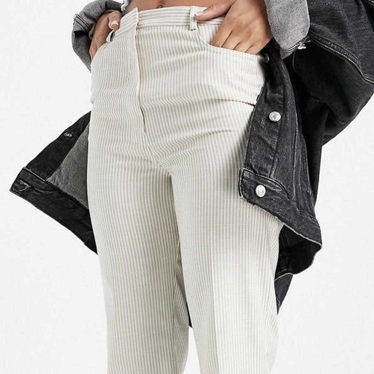 Pantalon Zara High-waisted Pinstripe Mujer Rayadas De Pantalones