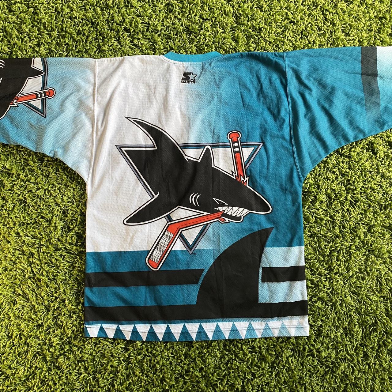San Jose Sharks Hockey Jersey SGA Shark Freak Medium - Depop