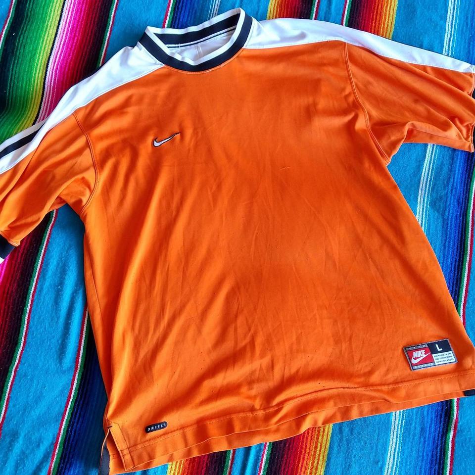 Vintage Nike baseball jersey in orange. From 1999. - Depop