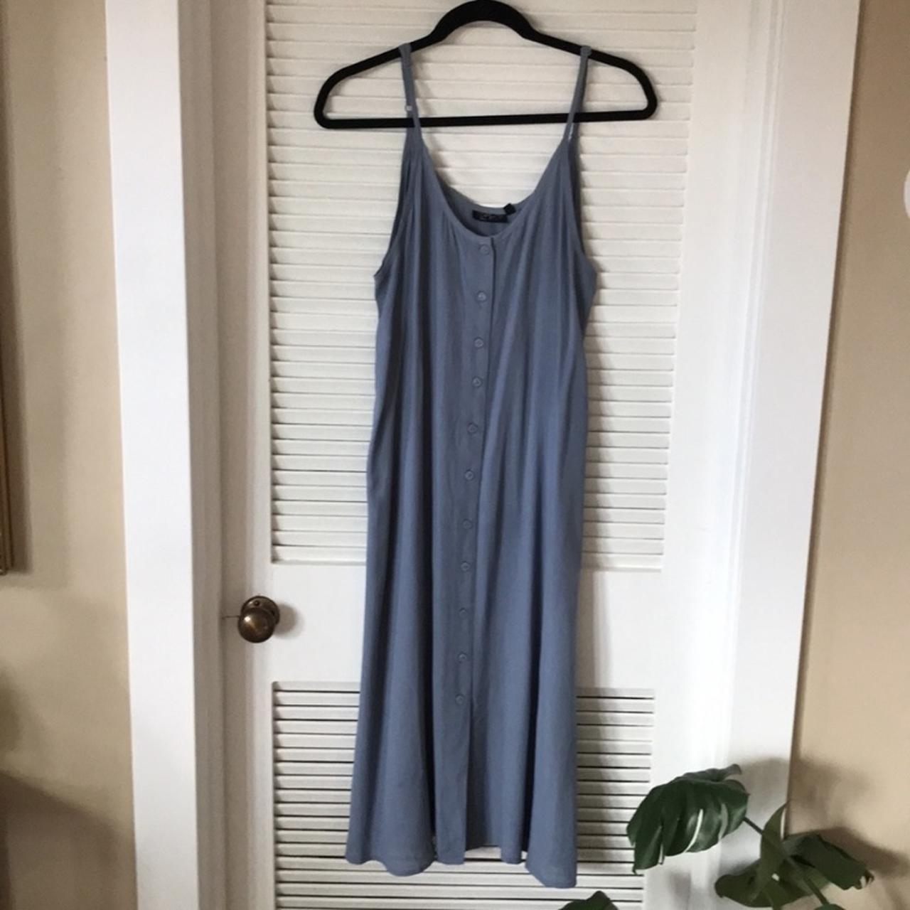 TOPSHOP Dusty Blue Midi Dress Simple Elegant Depop