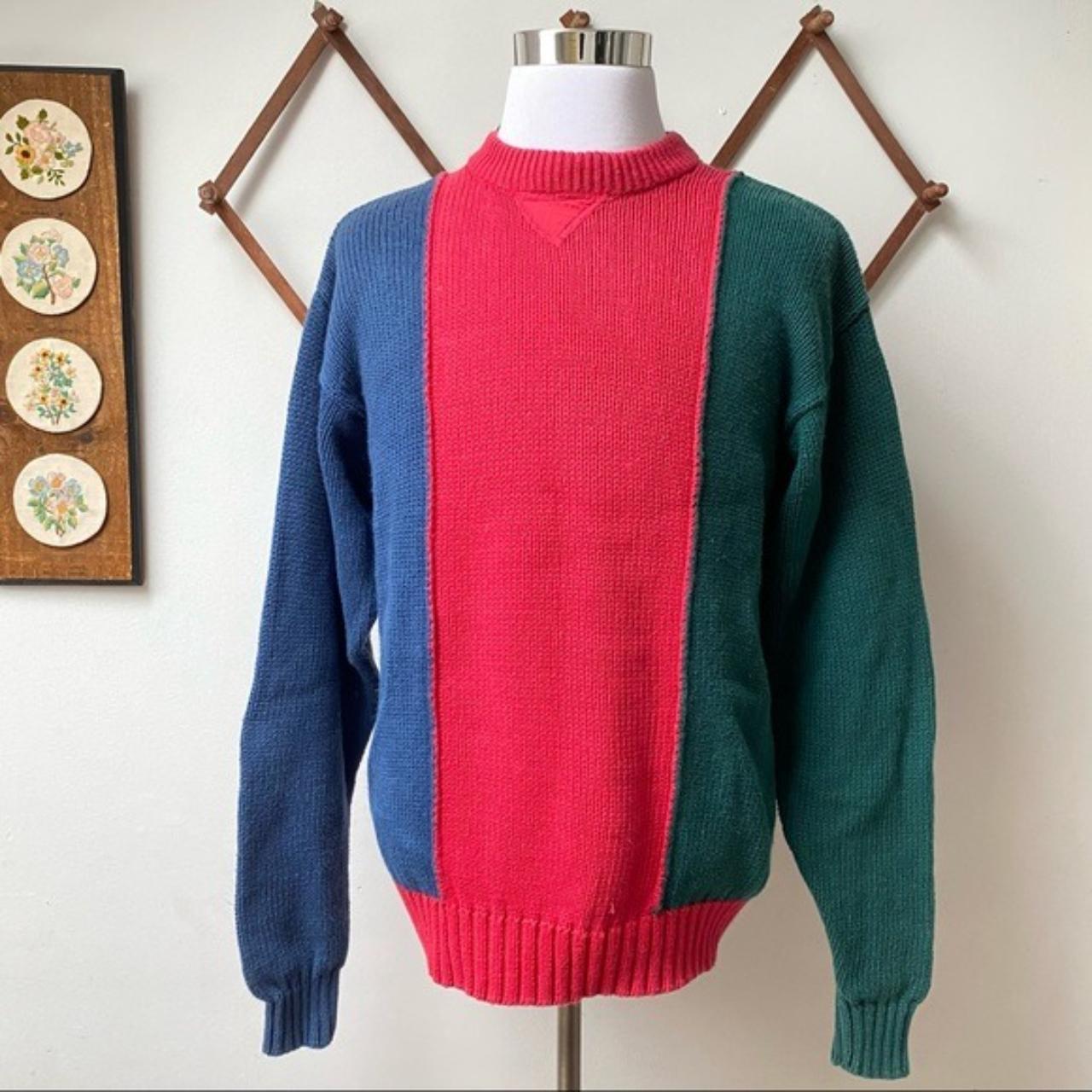 Vintage color outlet block sweater